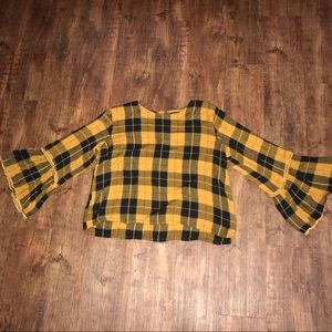 SOLD Yellow Flannel Bell Sleeve Shirt SOLD